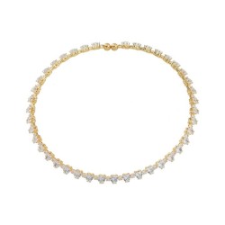 occidental style stainless steel diamond love necklace woman wind more row ful..