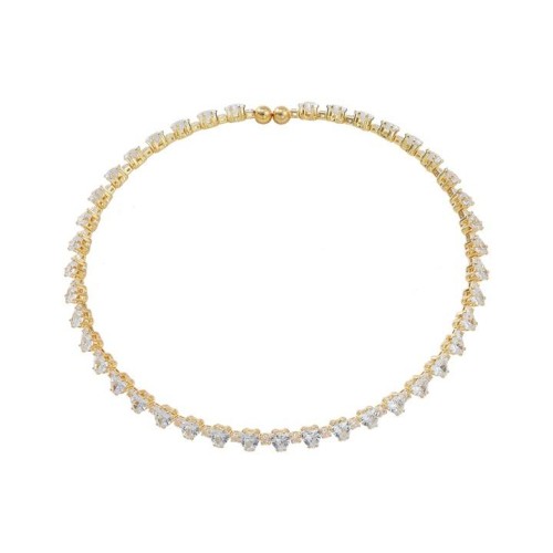 occidental style stainless steel diamond love necklace woman wind more row fully-jewelled embed