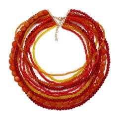 Bohemia multilayer resin handmade beads clavicle necklace woman