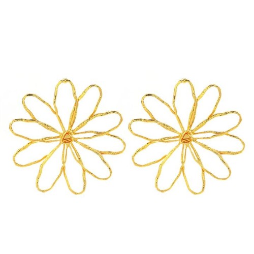  exaggerating fashion hollow all-Purpose Alloy flowers ear stud creative brief day style