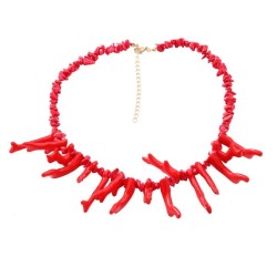 resin Bohemia occidental style exaggerating wind Irregular branch tree necklac..
