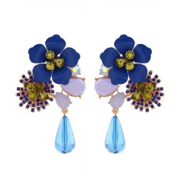resin flowers beads diamond Autumn and Winter retro earrings woman