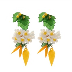  fresh sweet flowers tassel earrings handmade long style earring creative Earr..