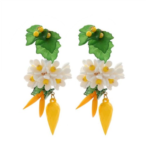  fresh sweet flowers tassel earrings handmade long style earring creative Earring woman