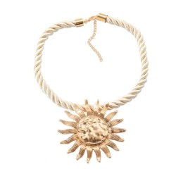 fashion wind Alloy sun flower pendant necklace occidental style personality al..