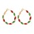 lady  christmas circle earrings  Acrylic earrings  gold color christmas tree pendant earrings