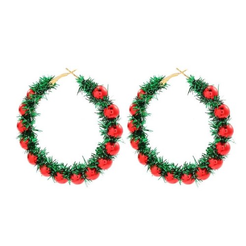 occidental style christmas velvet  snowflake Five-pointed star christmas tree Alloy ear stud