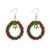 occidental style christmas velvet  snowflake Five-pointed star christmas tree Alloy ear stud