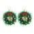 occidental style christmas velvet  snowflake Five-pointed star christmas tree Alloy ear stud