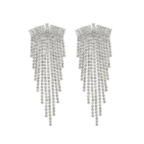 bride zircon bronze tassel earrings woman temperament high all-Purpose ear stud Earring