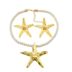 occidental style trend summer wind starfish necklace starfish earrings set fas..