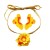 occidental style flowers personality samll exaggerating flowers multicolor necklace earrings set woman