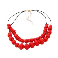 color resin Double layer Irregular geometry Round necklace