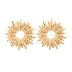 occidental style three-dimensional textured sun flower earrings  brief elegant..