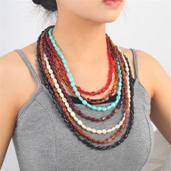 occidental style creative exaggerating retro multilayer imitate Pearl nostalgi..