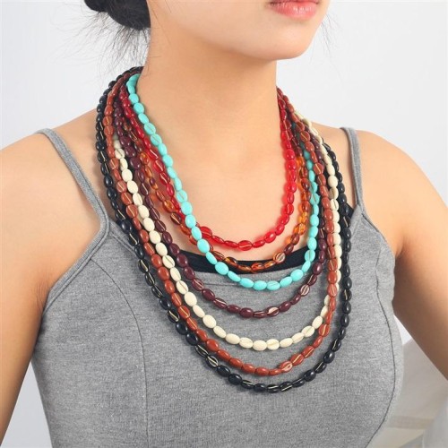 occidental style creative exaggerating retro multilayer imitate Pearl nostalgia exaggerating necklace woman styl