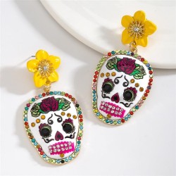 skull earrings  Halloween fashion diamond rose trend skull Earring