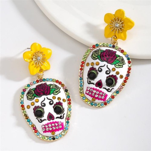  skull earrings  Halloween fashion diamond rose trend skull Earring