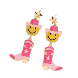 occidental style temperament Cowboy earrings  lovely wind enamel Alloy long ea..