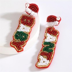 christmas four color christmas Word earring  fashion handmade beads christmas ..