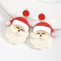  Double layer plates cartoon christmas earrings  fresh lovely woman personalit..