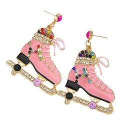 occidental style fashion color enamel earrings  christmas colorful diamond ear..