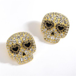  occidental style retro head fashion Earring  Halloween diamond skull love tre..