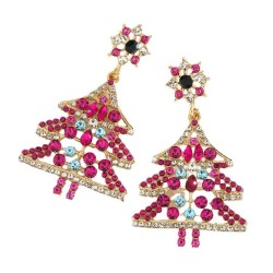  occidental style christmas Rose color fashion christmas tree earrings  samll ..
