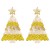 occidental style christmas hollow sweet christmas tree cartoon earrings  personality colorful Five-pointed star 