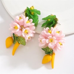  occidental style handmade flowers earrings  fashion creative leaf flowers lon..