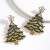 christmas tree hollow fashion earrings  personality Five-pointed star diamond earring