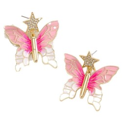 color butterfly enamel earrings  personality Five-pointed star lovely insect A..
