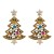  occidental style christmas series fashion christmas tree earrings  colorful diamond hollow Five-pointed star e