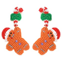 occidental style christmas lovely christmas earrings  handmade weave beads chr..