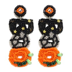 handmade weave beads WordOO earrings  Halloween Five-pointed star earring