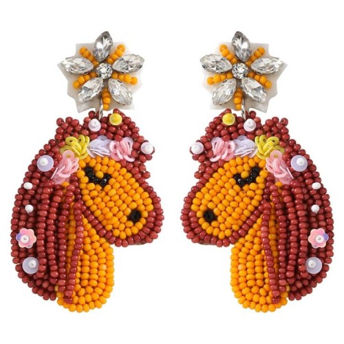  occidental style fresh sweet diamond samll earrings  personality lovely handmade beads fashion earring
