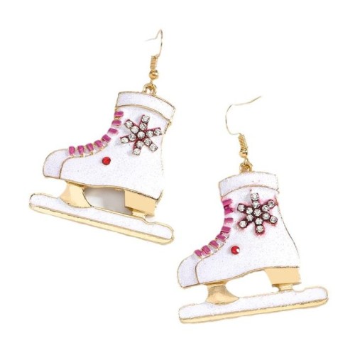 occidental style christmas fashion white earrings  new diamond snowflake color belt Earring