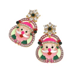  occidental style christmas cartoon earrings  lovely Santa Claus enamel fashio..
