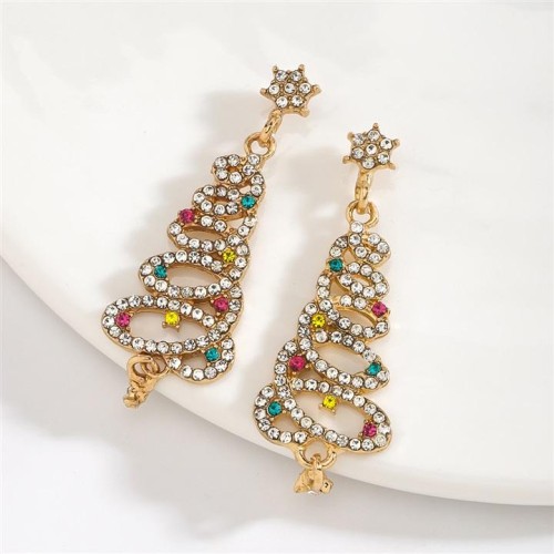 occidental style christmas Five-pointed star diamond earrings  fashion christmas tree high Earring