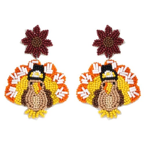personality creative earrings  handmade weave beads lovely cartoon Earring
