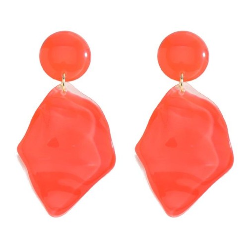  occidental style fashion brief geometry earrings  personality lady all-Purpose three-dimensional pure color resin