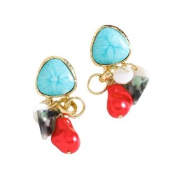 same style occidental style fashion trend color Pearl earrings resin Shells pe..