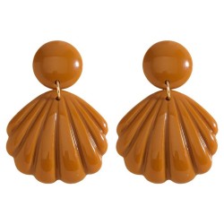 occidental style pure color resin Shells earring  fashion high brief lady day earrings