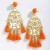 occidental style Bohemian style Alloy pattern geometry tassel long style earrings high tassel Earring