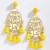 occidental style Bohemian style Alloy pattern geometry tassel long style earrings high tassel Earring