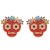 occidental style Halloween skull earrings personality enamel lovely flowers skull Earring