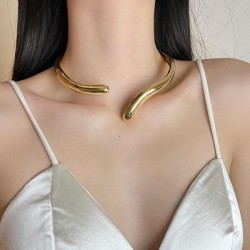 occidental style brief samll wind Metal surface drop opening Collar fashion pe..