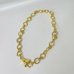 occidental style Irregular cirque diamond chain necklace high Street Snap clav..