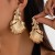 occidental styleearrings exaggerating creative gold pendant ear stud woman  personality Metal wave Earri