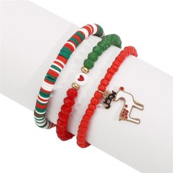 occidental style christmas beads bracelet set  day gift Santa Claus pendant